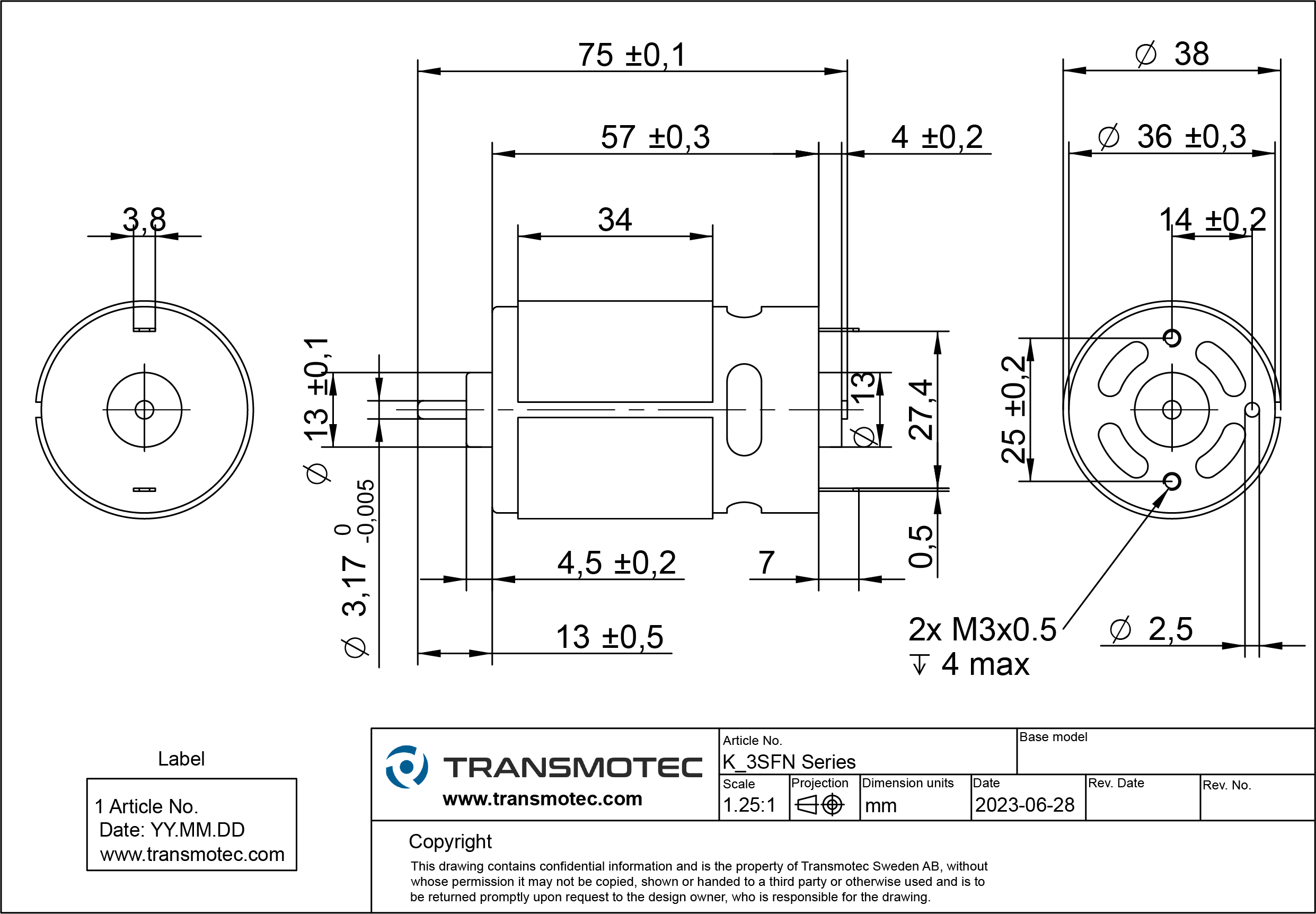 DC-motors 7.2VDC 10A - Transmotec